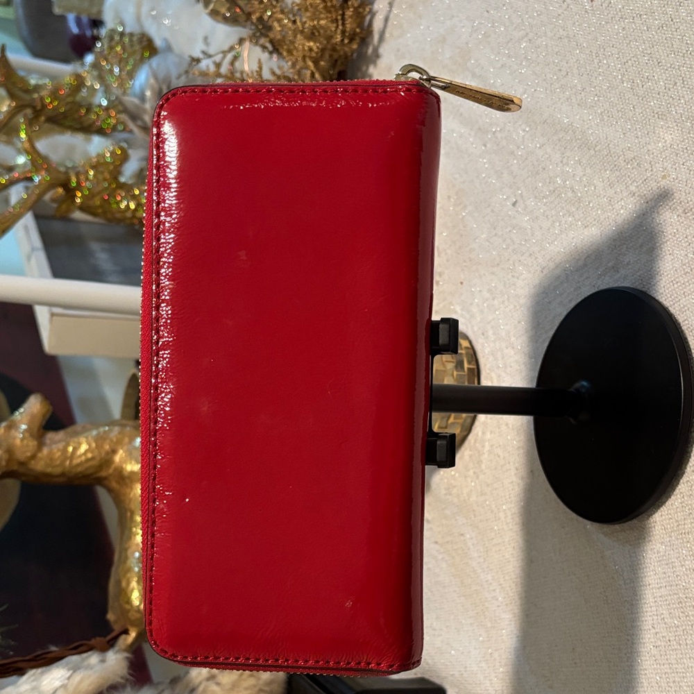 Michael Kors Cherry Red Leather Wallet - Picture 3 of 5